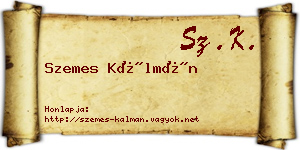 Szemes Kálmán névjegykártya