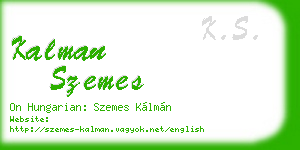 kalman szemes business card